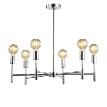 Turing 28.5" Adjustable Height Metal LED Chandelier - JONATHAN Y